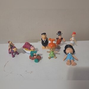 Vintage Flintstones Character Figurine Set Of 8